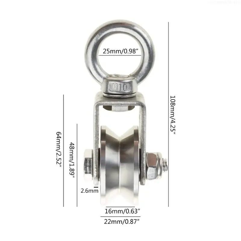 Type Pulley 304 Stainless Steel Duplex Bearing Traction Pulley Block Ultra-quiet Pulley Roller 85AC 6