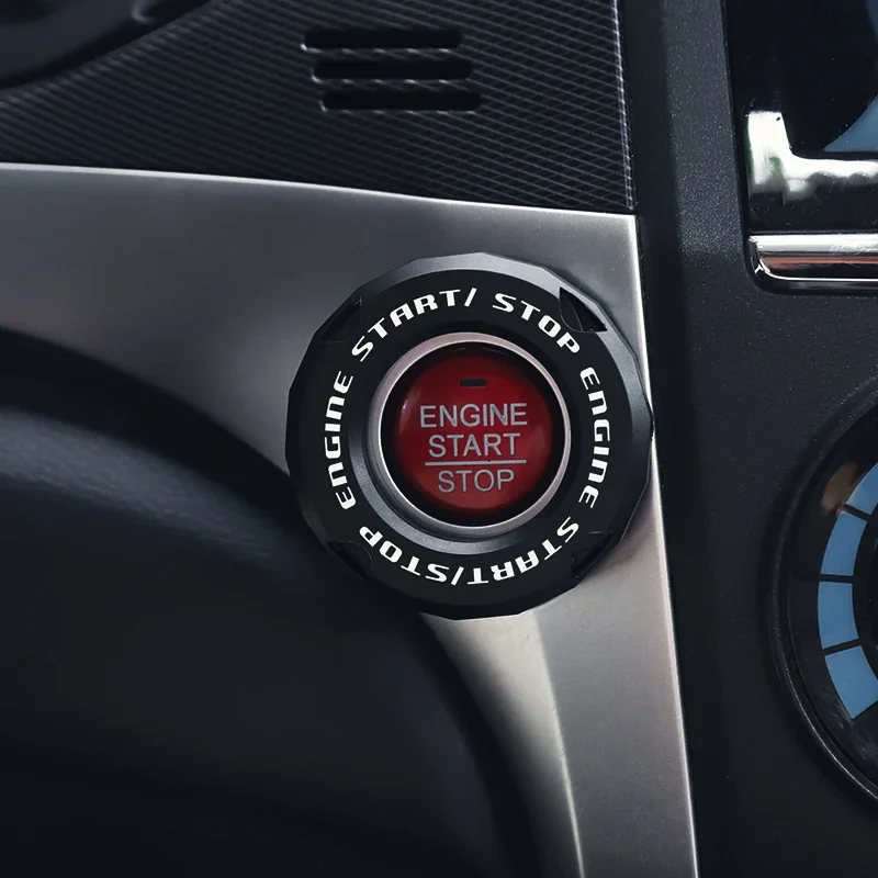 Car Onekey Start Stop Button Cover Car Interior Decor Sticker Engine Ignition Start Switch Protective Cover Motorcycle StartRing car start button cover