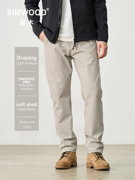 SIMWOOD 2025 Autunno Nuovi pantaloni in nylon dritti regolari da uomo Pantaloni da trekking all'aperto Soft Shell 1