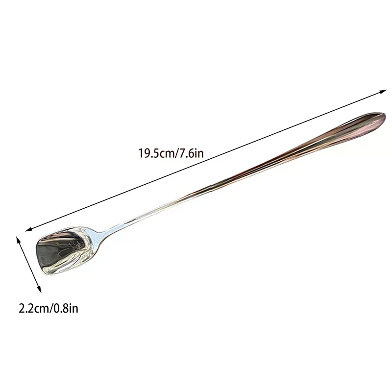 Stainless Steel Round Spoon Net Red Golden Dinner Long Handle Stirring Dessert Spoons For Kitchen Accessories Gadgets