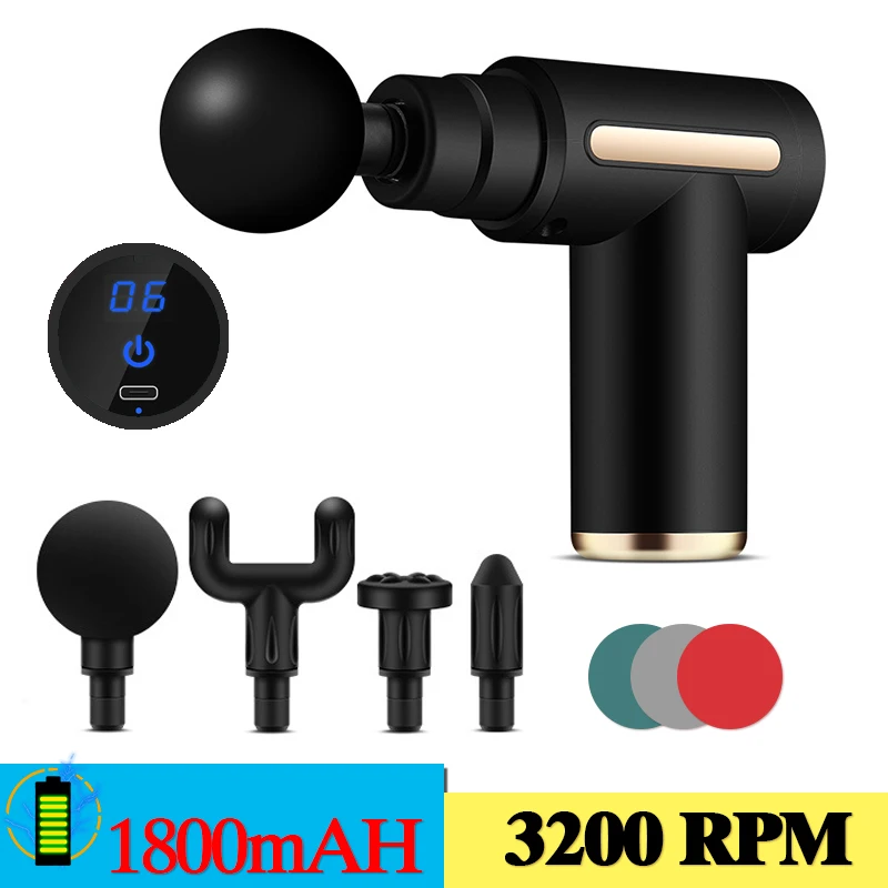 Portable Massage Gun Vibrator Full Body Muscle Relaxation Fitness Back Neck Shoulder Legs