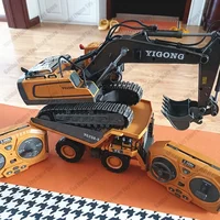 5/11 RC Channel Alloy Remote Control Car Excavator Yigong Kids Simulation Large Engineering Remote Control Excavator Toy Gift 2