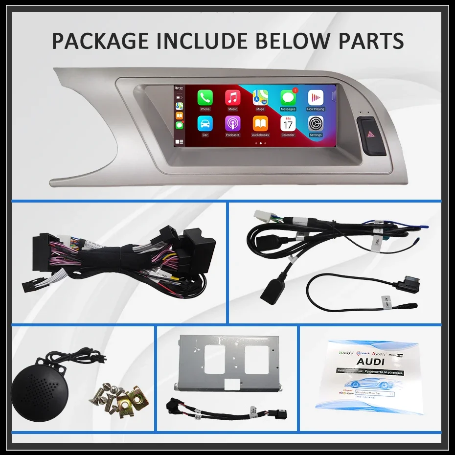 8,8-Zoll-Linux-Multimedia-Bildschirm Android Auto Wireless CarPlay Autoradio Stereo für Audi A4 A4L B8 2009-2016 Mirror Link Navigation – Detail 2