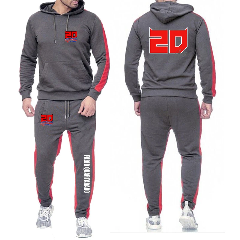 Fabio Quartararo Motorcycle Rider Racing 2023 New Men Print Casual Harajuku Solid Color Hooded Sweatshirt Sweatpants Suit