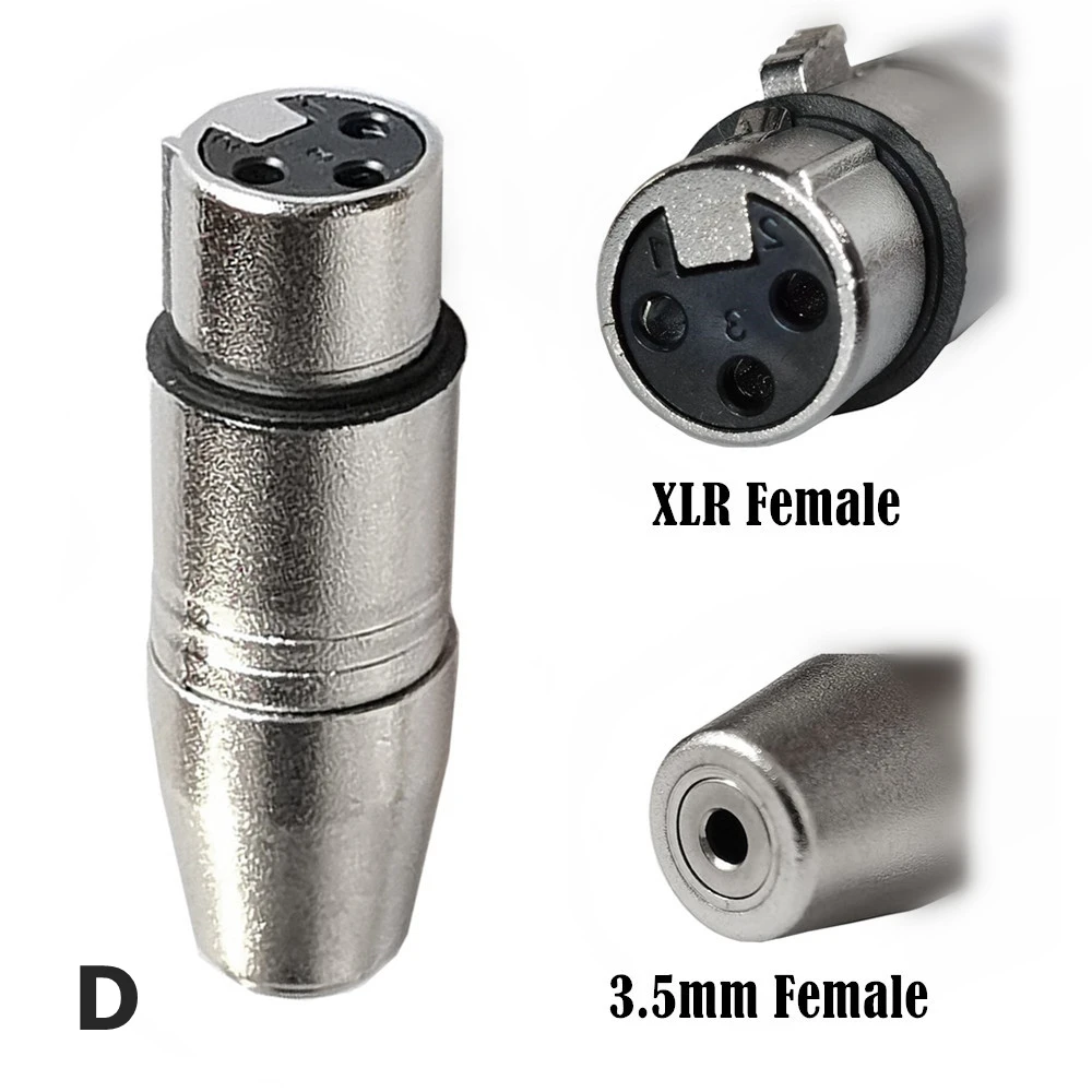 1pcs XLR Pin Female Jack to Female Male 1/8