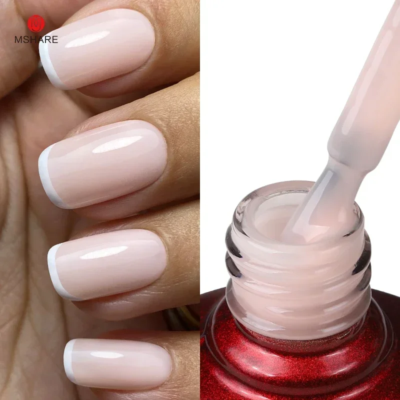 Milky Pink Glitter Camouflage Gel Nail Polish - 10ml UV LED Soak Off