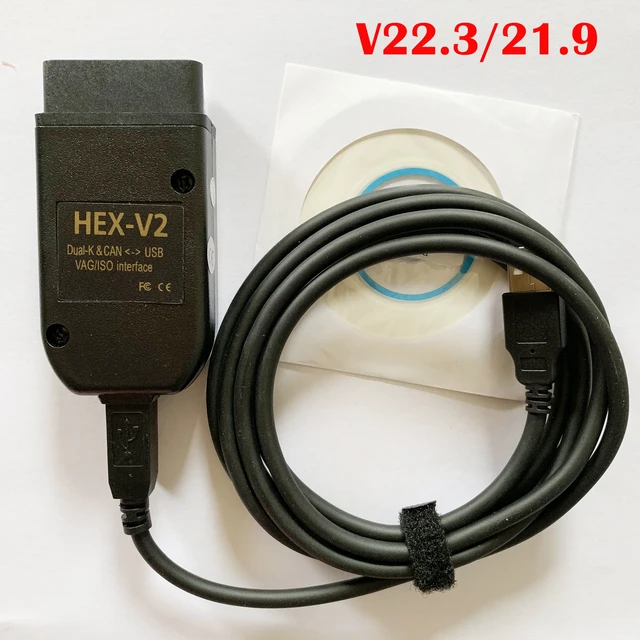 Popular VAG COM 23.11 HEX-V2 VAGCOM OBD USB Interface Scaner FOR