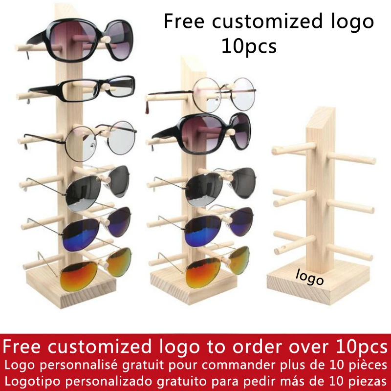 Native Sunglasses Wooden Metal Stand 3 Holder Store Retail Display Rack 