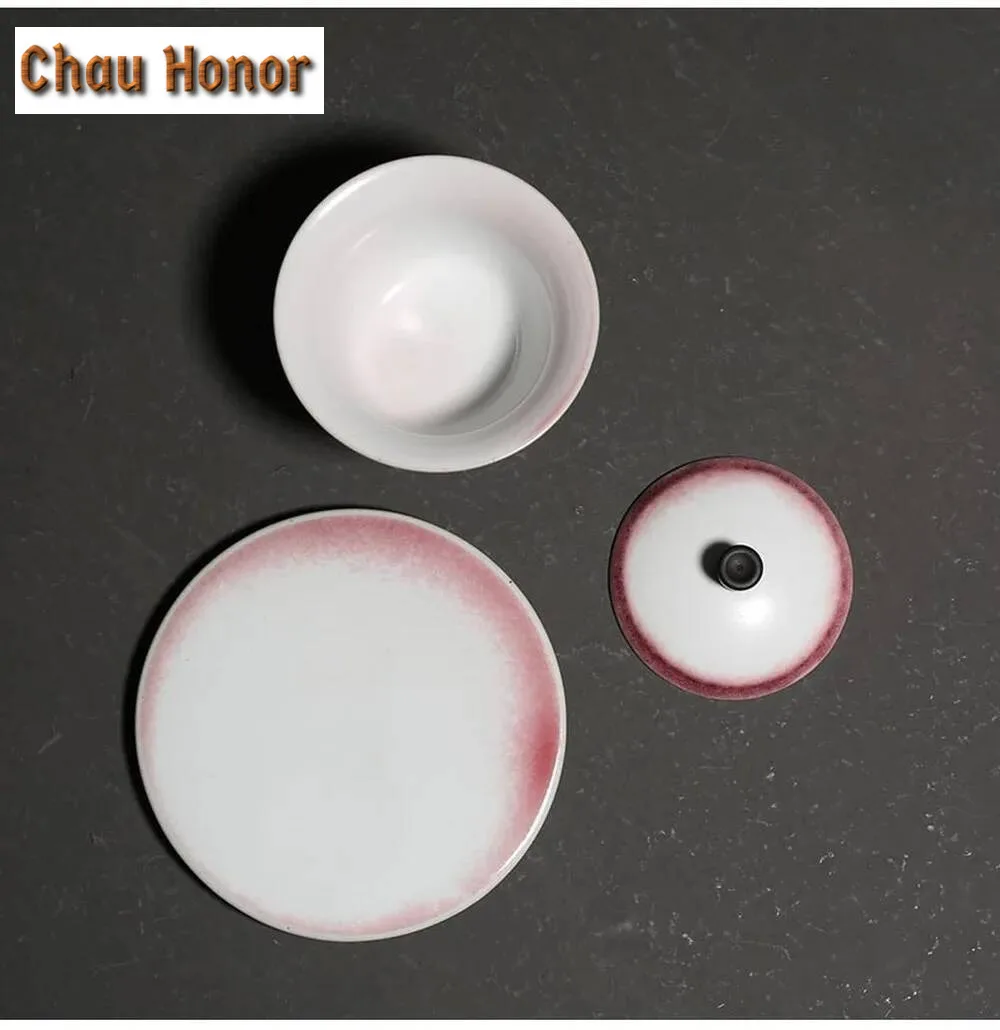 120ml Kiln Change Ceramic Gaiwan Creative Copper Bottom Tea Tureen Chinese Kung Fu Tea Bowl Teacup Teapot Drinkware Teaware Gift