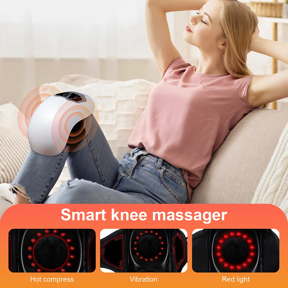 Smart Knee Massager 3 Levels Heating Massage Relieve Knee Shoulder Elbow Stiff Relax Hot Compress Vibration masajeador
