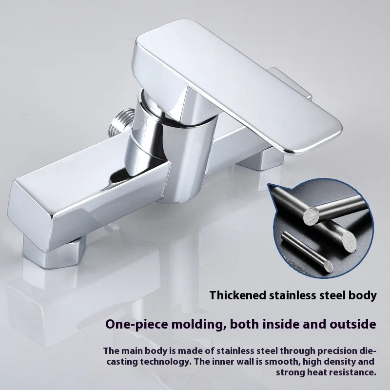 Shower mixing valve hot and cold water faucet bathtub water heater showerhead mixing switch stainless steel shower faucet