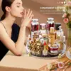 Makeup Brush Holder 360° Rotating Desktop Organizer Cosmetic Storage Box for Lipsticks Nail Polish Skin Cares Bathroom Vanity 1