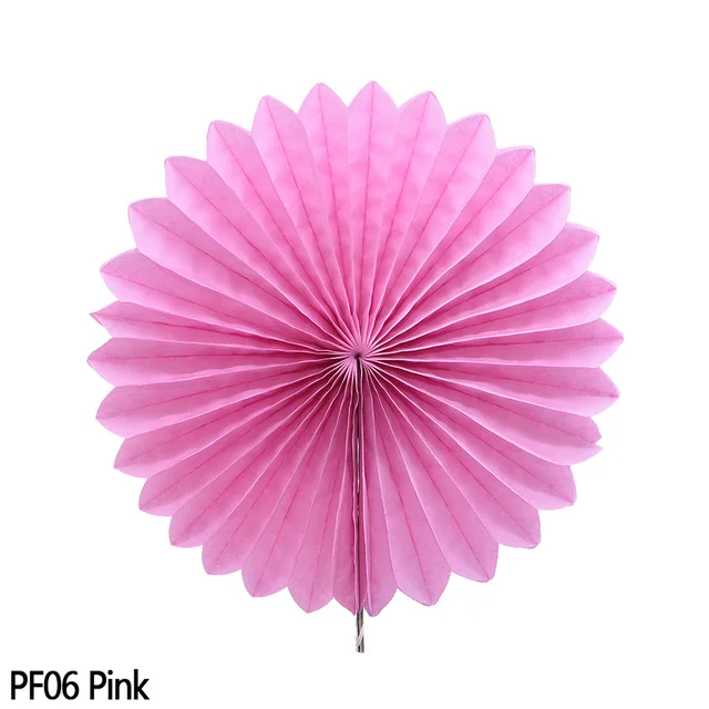 5pcs 10-30cm Color Tissue Paper Cut-Out Paper Fans Pinwheels Hanging Flower Paper Crafts for Wedding Party Birthday Decor Suppli PF06-Pink