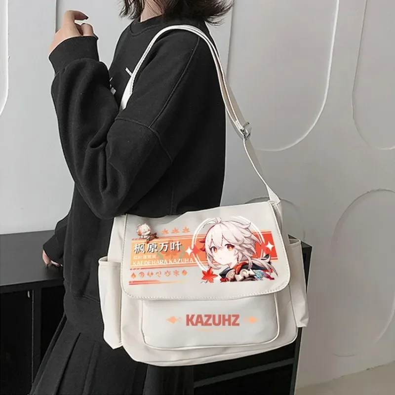 

Genshin Impact Game messenger bag xiao/Kaedehara Kazuha/hu tao Student Campus Canvas Bag/Tutorial Bags/book bag