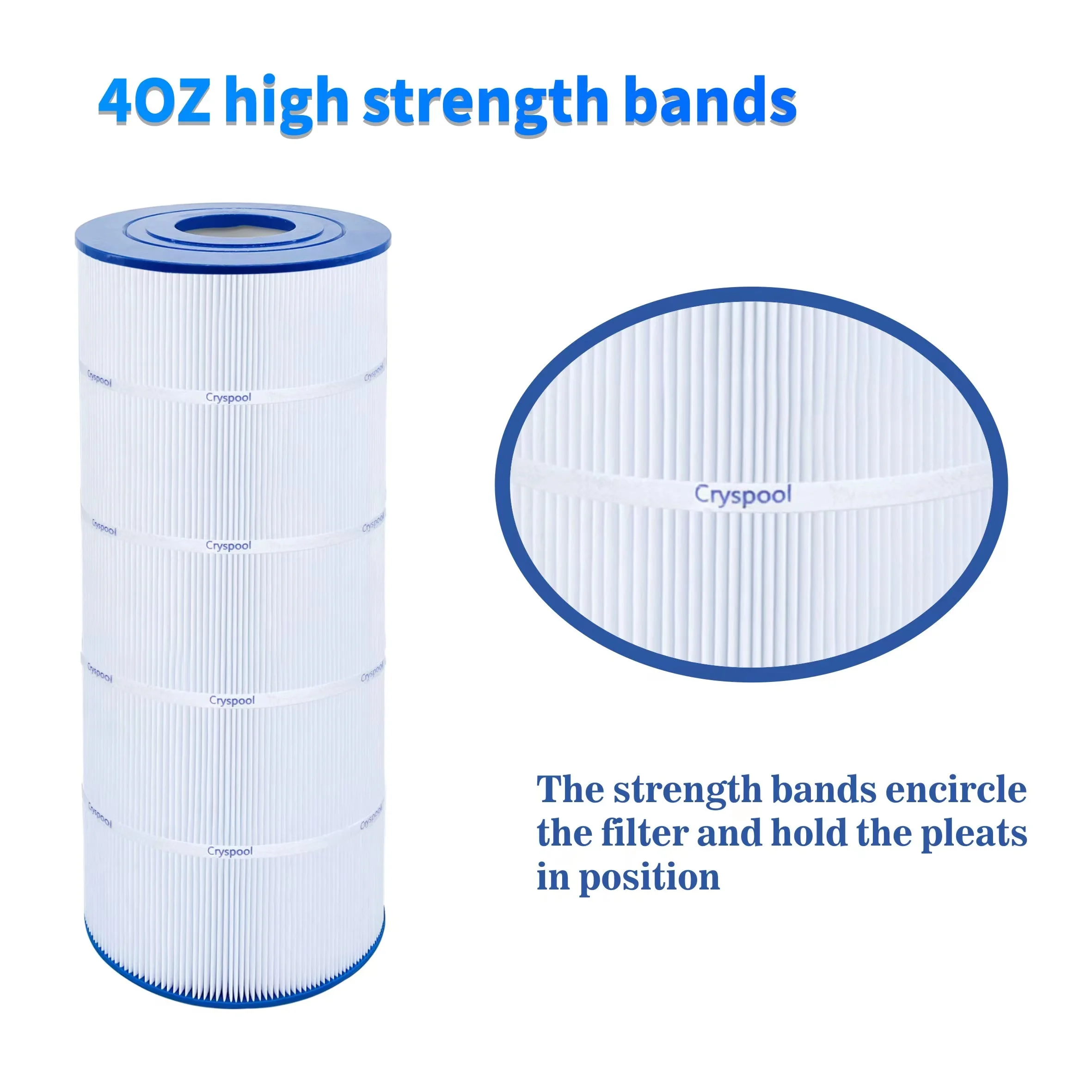 CRYSPOOL Pool Filter Compatible with Unicel C-9410, CC100, CCRP100, R173215, 59054200, FC-0686, PAP100, PAP100-4/M4, 100 sq.ft. 4