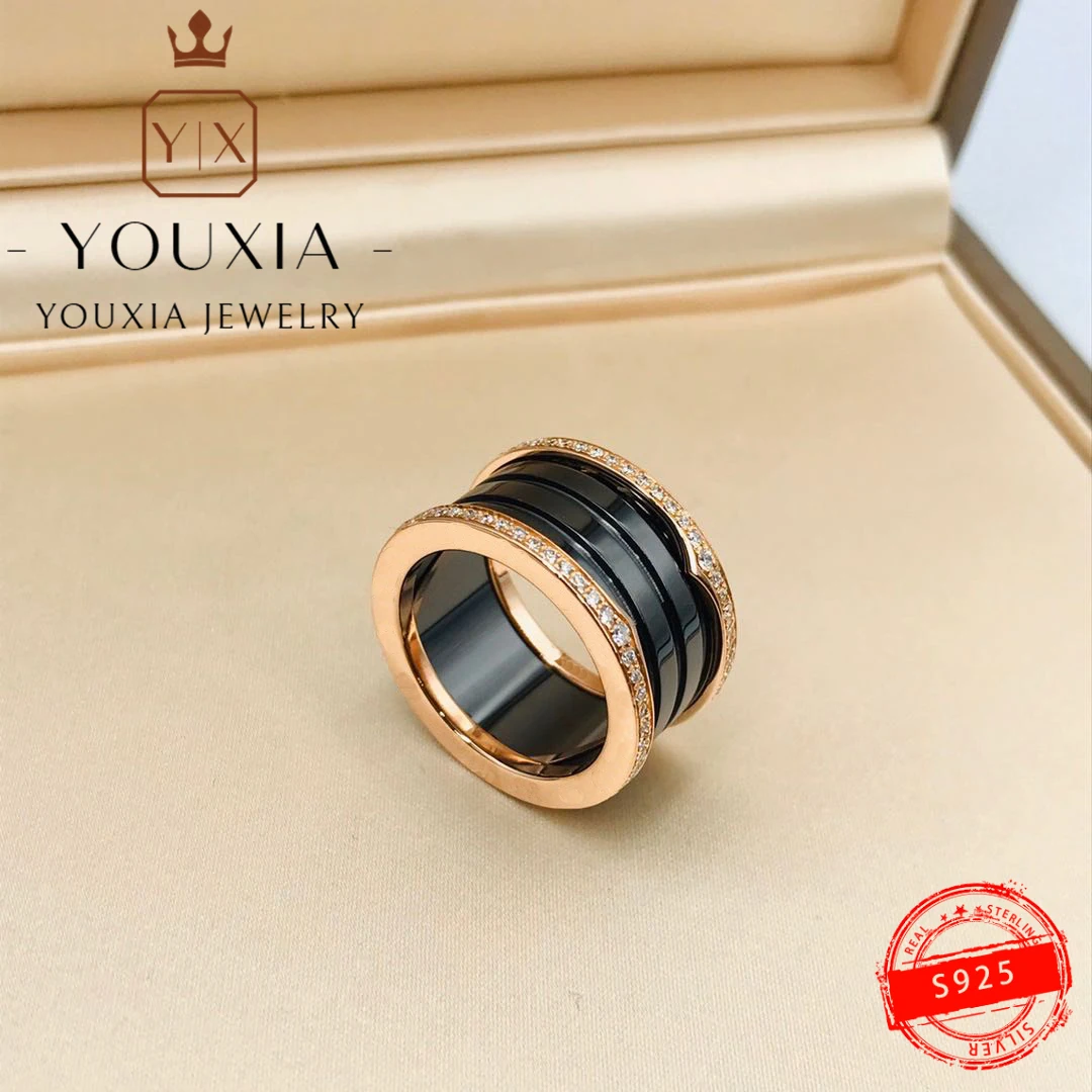 

1:1Hot sale Western 925 silver single-row diamond ring refers to the design of fashion party trend Luxury Jewelry ring for women