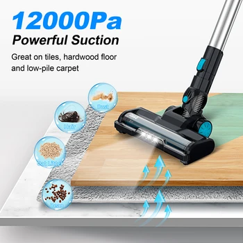 INSE V70 12kPa Powerful Lightweight Vacuum Cleaner up to 45 Mins Runtime, for Home Hard Floor Carpet Pet Hair, Blue 2