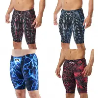 Summer Men's Swim Jammer Shorts Endurance Athletic Training Swimsuit Beach Jammers Swimwear Tight Surfing Shorts Swimming Trunks