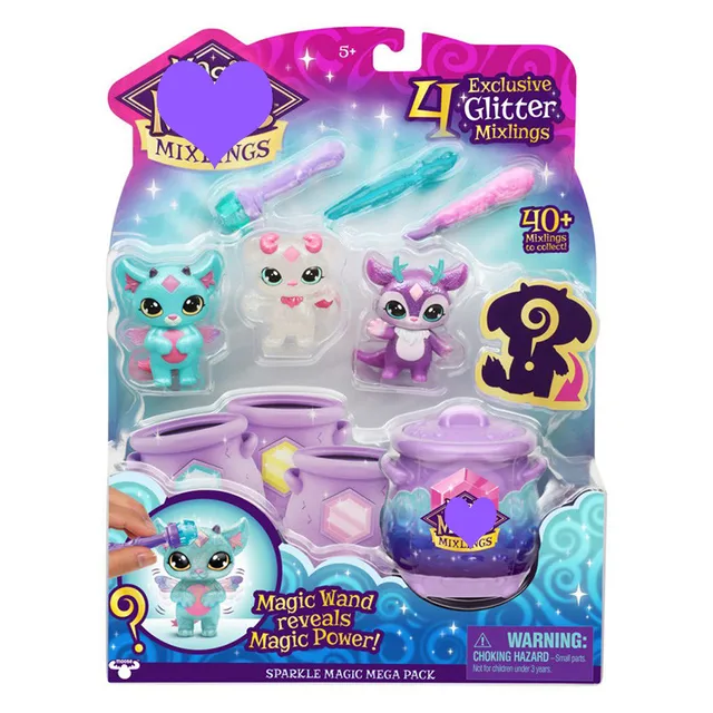 Genuine Magic Mixies Mixlings Sparkle Magic Mega 4 Pack Magic Wand Reveals Magic Power Toys 5