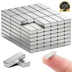 Versatile Rare Earth Bar Magnets - 10x5x2mm (50/100 Pack) for Crafts, Whiteboards, Fridges, and DIY Projects (100 PCS)
