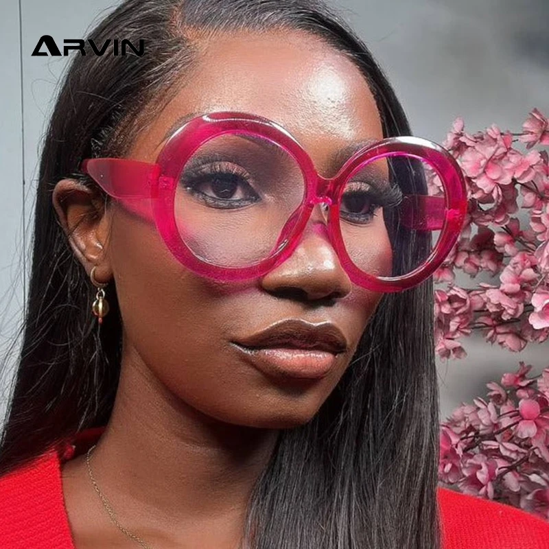 Oversized Round Eyeglasses Frames Women Non-prescription Spectacles eyeglasses frames,eyewear frames,women glasses,fashion eyeglasses