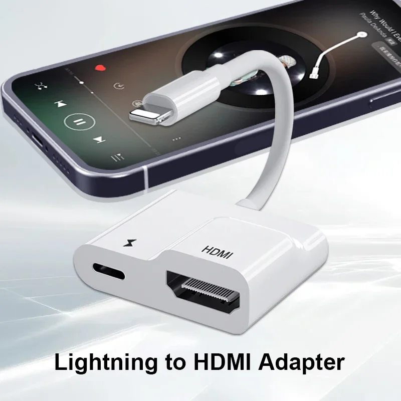 Lighting To HDMI-Compatible Adapter 1080P Screen Converter With Charging Port Compatible For iPhone iPad to TV Projector Monitor cable converter