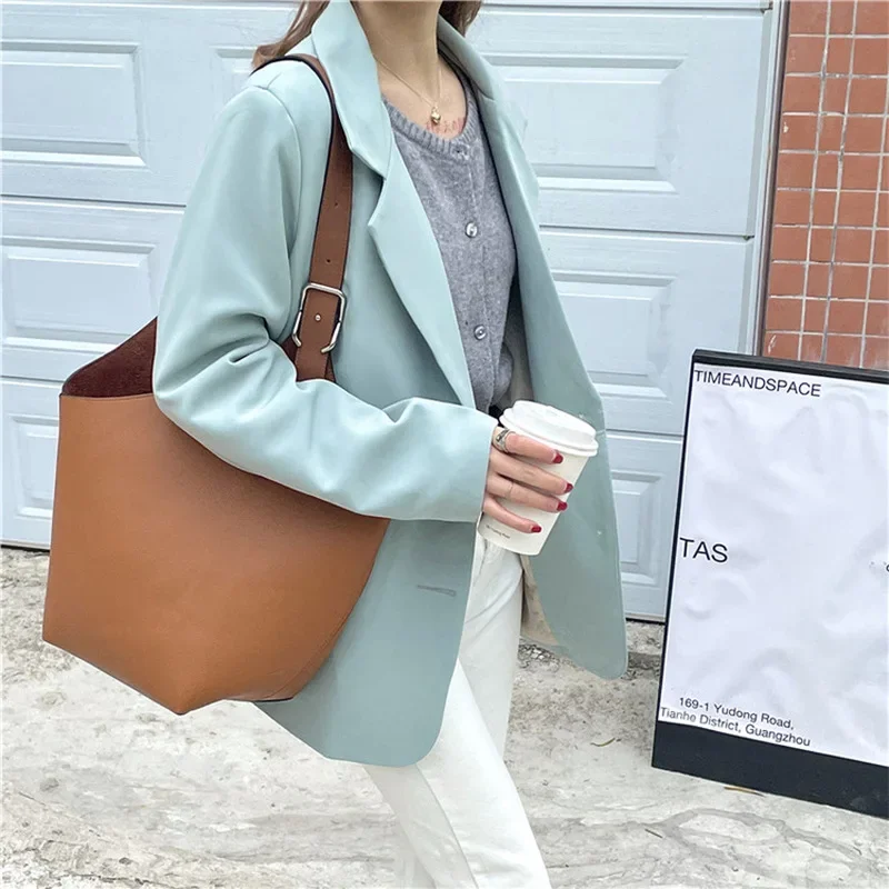 Green Elegant Commuter Blazers Women Single Breasted Solid Colors Casual Suit 2024 Spring Autumn New Fashion Sweet Blazer Loose