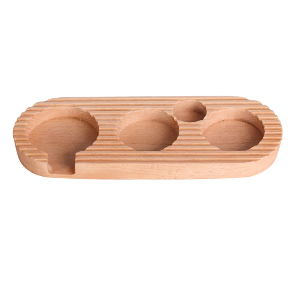 

Sleek Beech Wood Coffee Tamper Stand Presser Holder Mat Perfect Gift for Coffee Enthusiasts (51mm 53mm and 58mm)