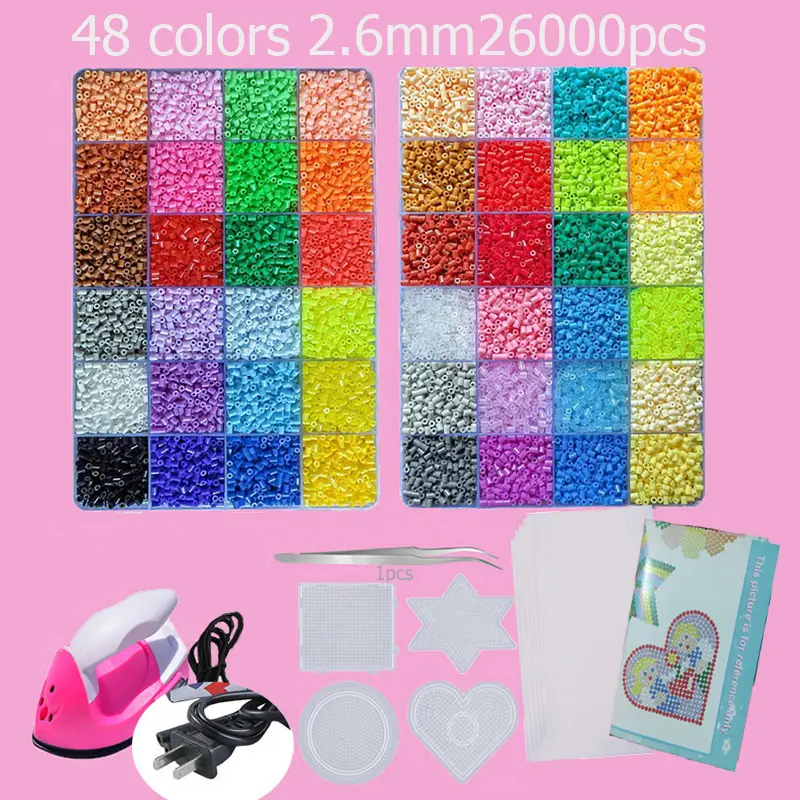 Hama Beads Box Embalagem Thermal mosaic Ferro Educação Beads, Ironing beads Fuse Beads Brinquedo DIY, 24 48 72 Cores 2.6MM 5MM - Image 23