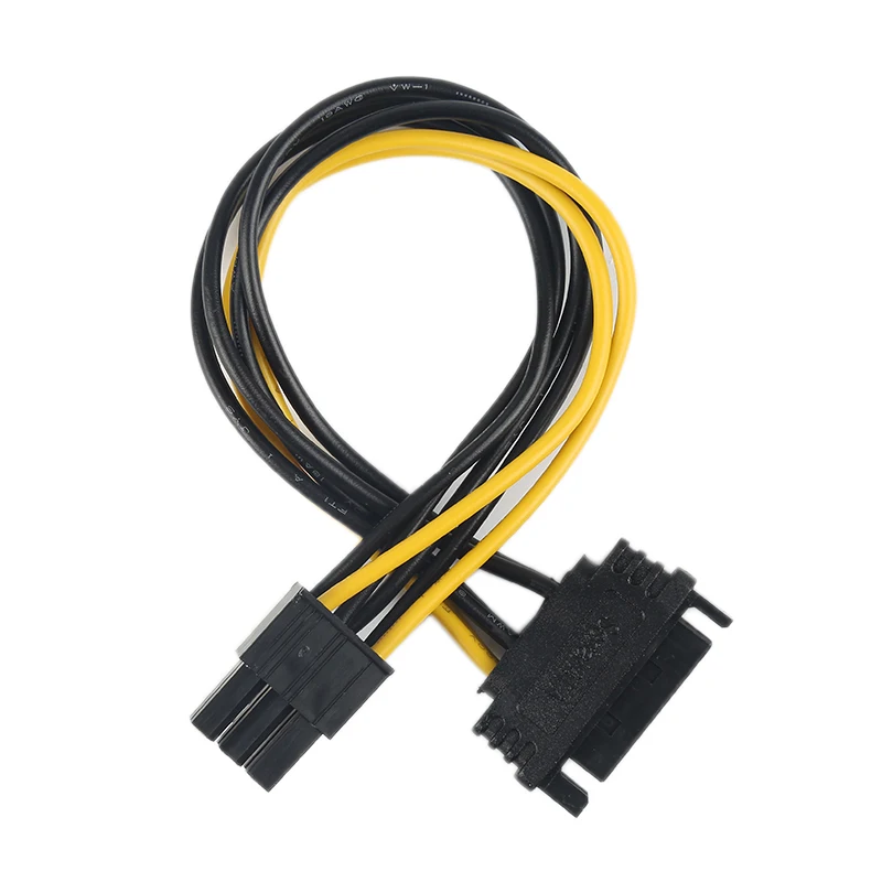 15 Pin SATA Power Cable To 6 Pin PCI Express Adapter Cable Power Supply Cable 20CM GPU Card Adapter