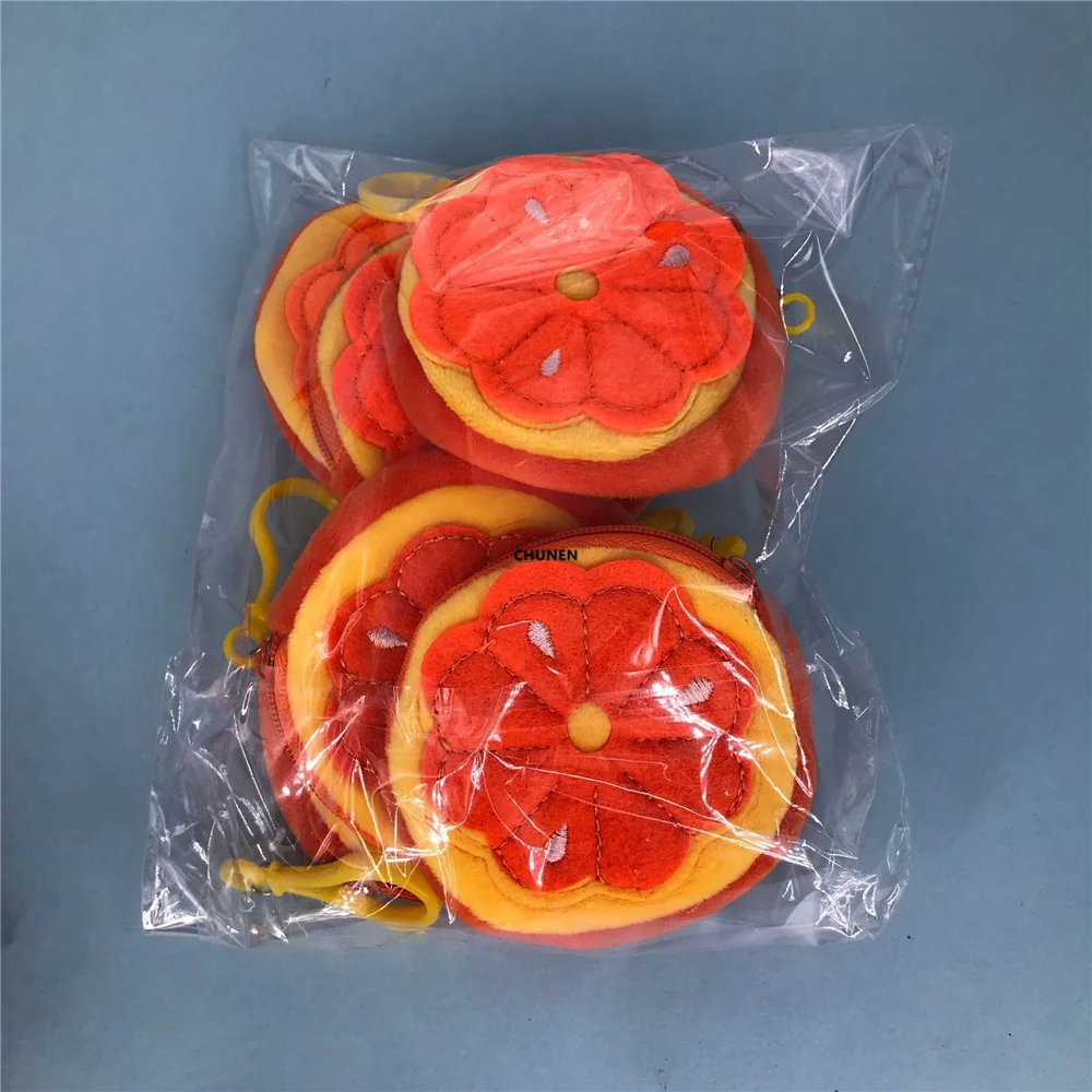 50개 믹스 디자인 과일 플러시 동전 지갑 - 8CM 플러시 장난감 동전 가방 파우치