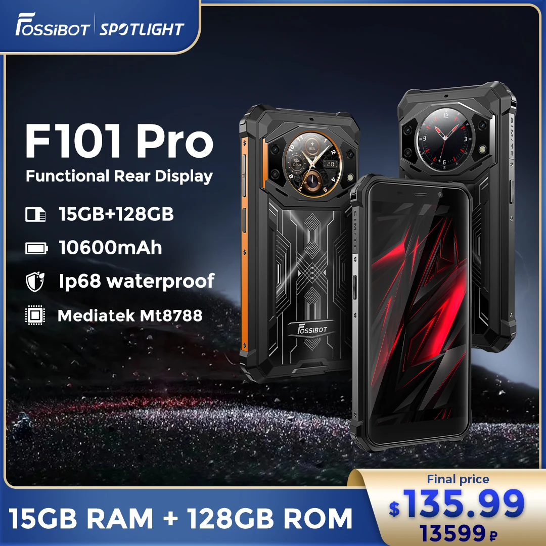 Fossibot-F101 Pro Robusto Impermeável Robusto IP68, Versão Global, Câmera NFC, 10600mAh,15GB + 128GB, 24MP, Estreia Mundial Fossibot-F101 Pro Robusto Impermeável Robusto IP68, Versão Global, Câmera NFC, 10600mAh,15GB + 128GB, 24MP, Estreia Mundial
