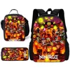 Child School Cartoon For Game Ninjagos Backpack with Lunch Bags ,Pencil Bags ,School Bags for Boys Girls Best Gift