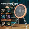 New 10000mA Large Size Outdoor Camping Fan High Wind Power Silent Circulator Fan with Remote Control Ambient Light Charge Output 5
