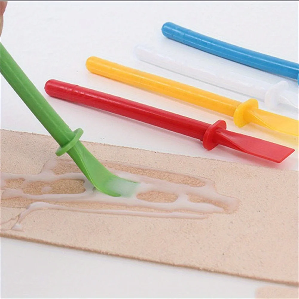 5pcs Leather Glue Tool Brush Cleaner Elastic Film Glue Spreaders Polypropylene Smear Sticks Applicator & Painting Scrapers