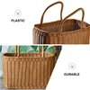 Home Shopping Basket Hand Vegetable Basket Decorative Woven Basket Flower Arrangement Basket Imitating Rattan Picnic Bag 2