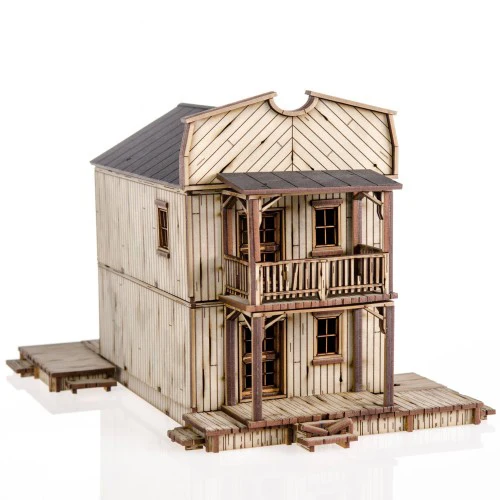 

Wooden Scene/Board Game /28mm/1:56 Wooden Scene Damages Western House F