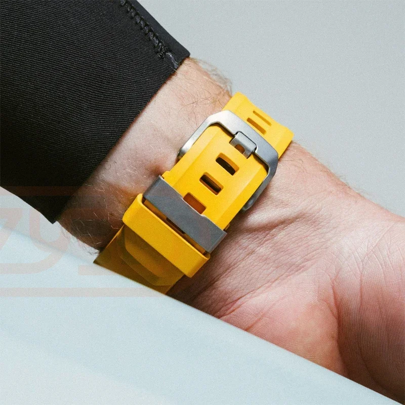 Sport Silicone Band For Apple Watch Ultra 2 10 9 8 7 6 SE 5 4 Titanium Metal Bracelet Strap For iWatch 42mm 44mm 45mm 46mm 49mm