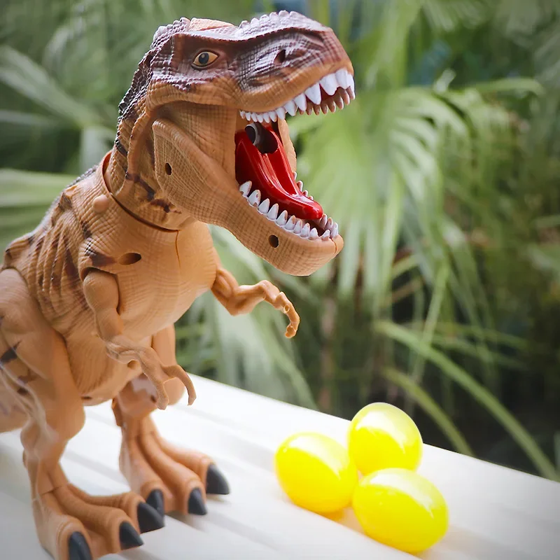 Large Electric Dinosaur Toys Walking Jet Dinosaur World With Mechanical Voice Tyrannosaurus Rex Luminous Egg Children Baby Gifts 4
