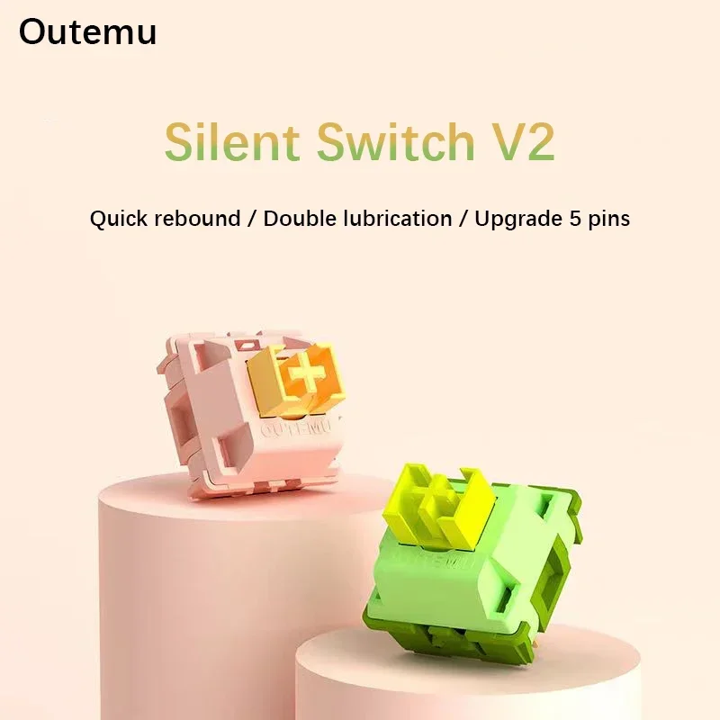 Outemu Silent Peach V2 Switch Lubed Silent Lemon V2 Switch Tastiera Meccanica Lineare Tattile 5Pin Paragrafo Axis Hot Swap Fai Da Te