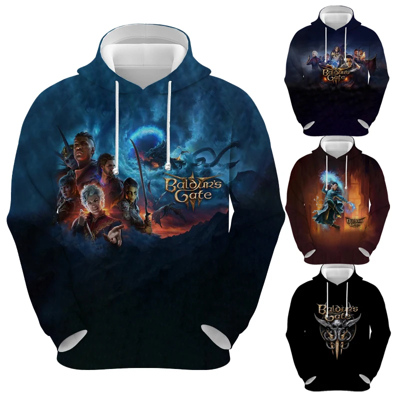 

Baldur's Gate 3 Clothes Shadowheart Men Casual Streetwear Squiddy Mask Hooded Sweatshirt Mind Flayer Oversized Pullover Hoodies