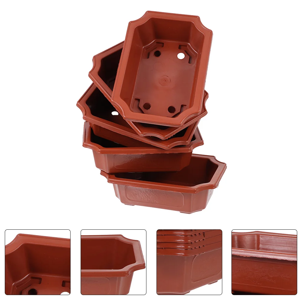 

5 PCS Bonsai Pot Orchid Cachepots for Orchids Transparent Flowerpot Plastic Nursery Plant Container Succulents