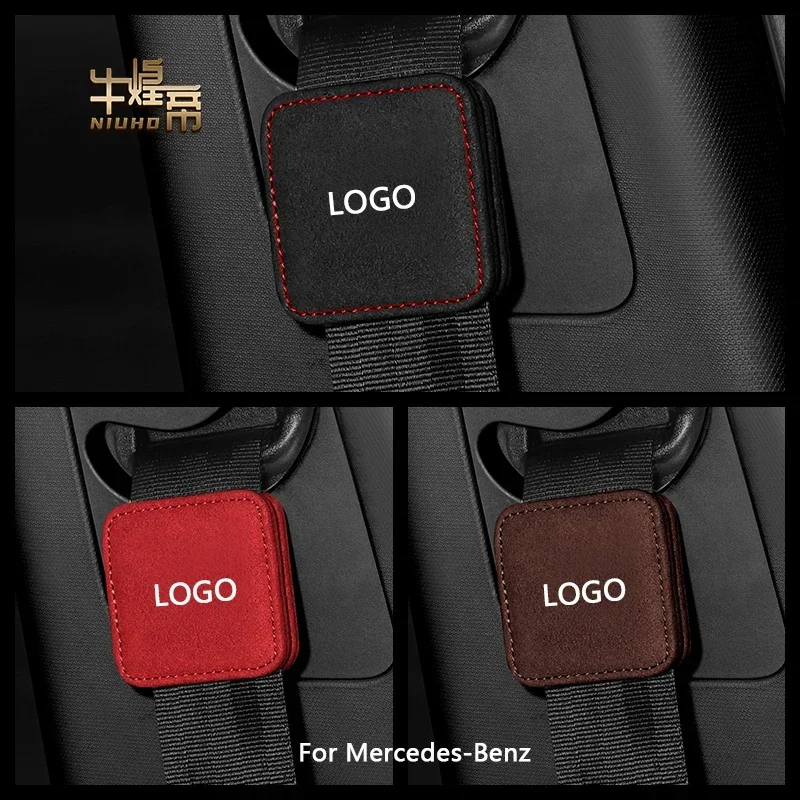 Accessori Per Cinture Di Sicurezza Per Auto In Pelle Scamosciata Tappo A Morsetto Per Mercedes-Benz A B C E Eq G Gl W Classe S Amg Gt Regolatore Elast