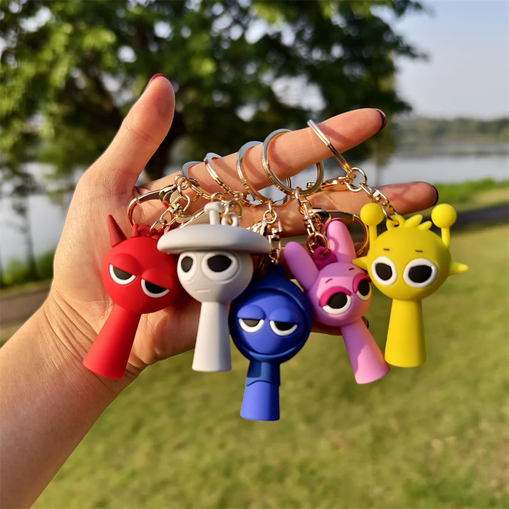 Cartoon Sprunki Keychain Cute Sprunki Oren Raddy Gray Brud
