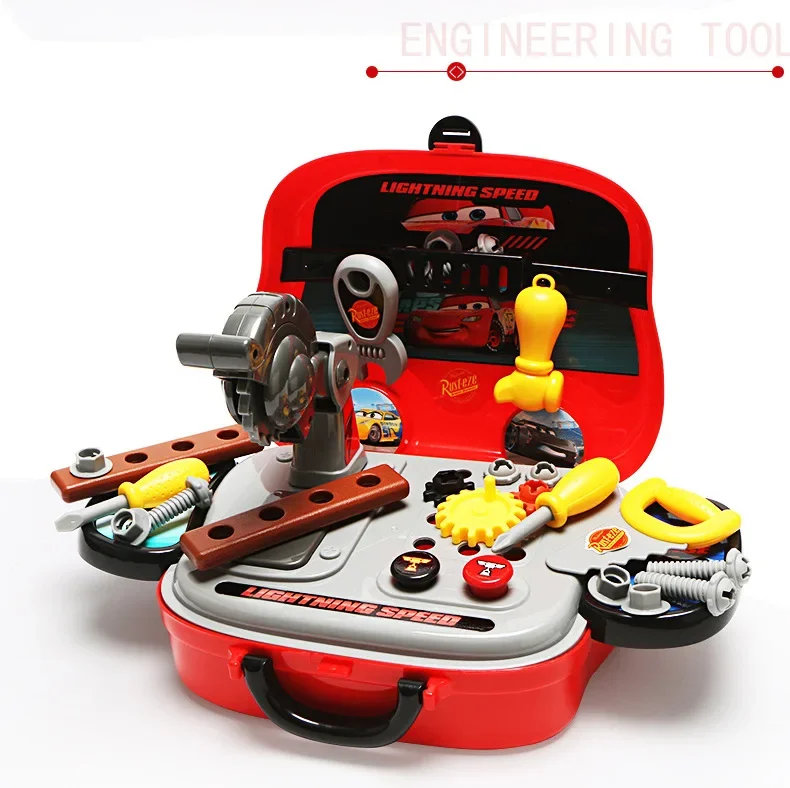 [Disney] Mickey Mouse Cars Lightning McQueen Children's Toolbox Toy Set boy toy play house set kids toys for boy birthday gift 4
