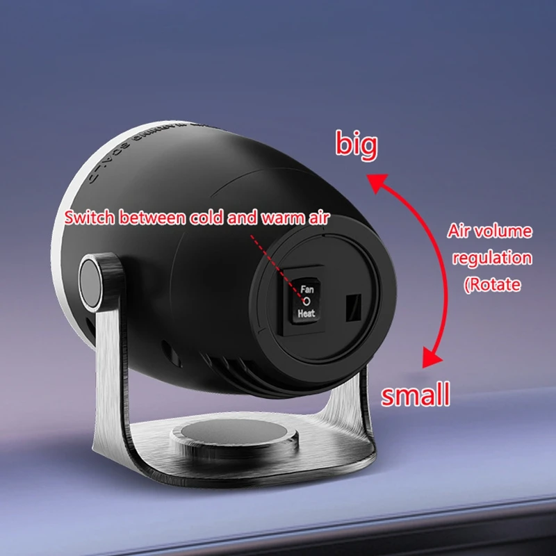Car Heater 12V 24V 4in1 Powerful Defroster Defogger for Windshield 360 Rotation Vehicle Interior Heater Auto Accessories Winter