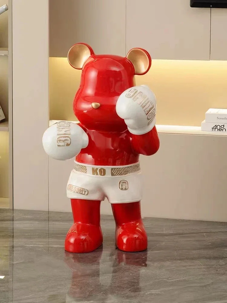 

Room Decor Boxing Bear Money Tank Statue Sculptures Figurines Luxury lLiving Room Decoration Miniature Items Home Decor Interior
