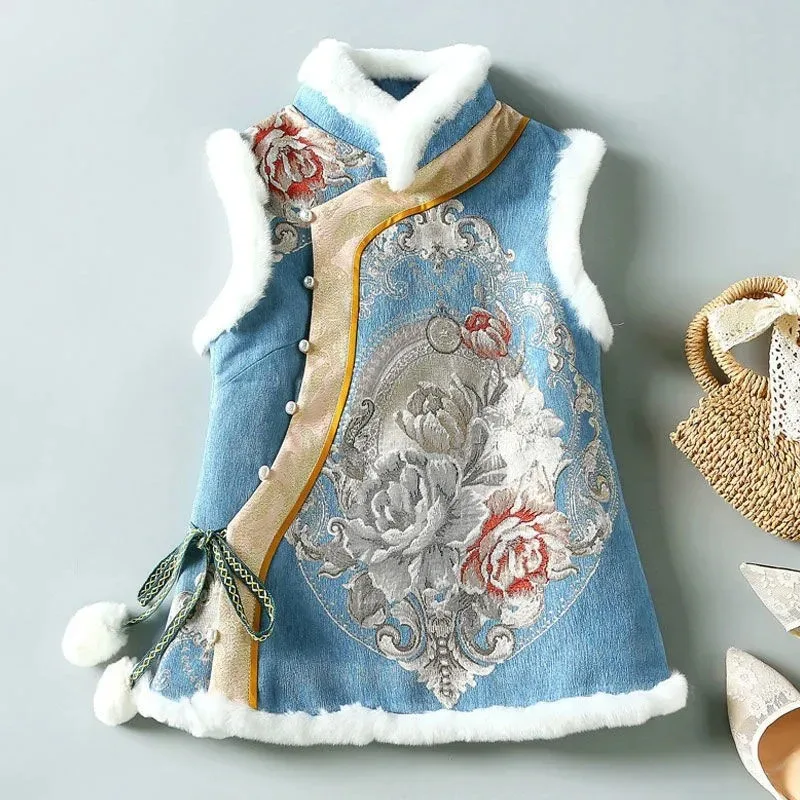 Ethnic Harajuku Thicken Gilet Coat Cotton Women Sleeveless Waistcoat Jacket Vintage Casual Loose Female Chinese Style Vest women cheongsam waistcoat