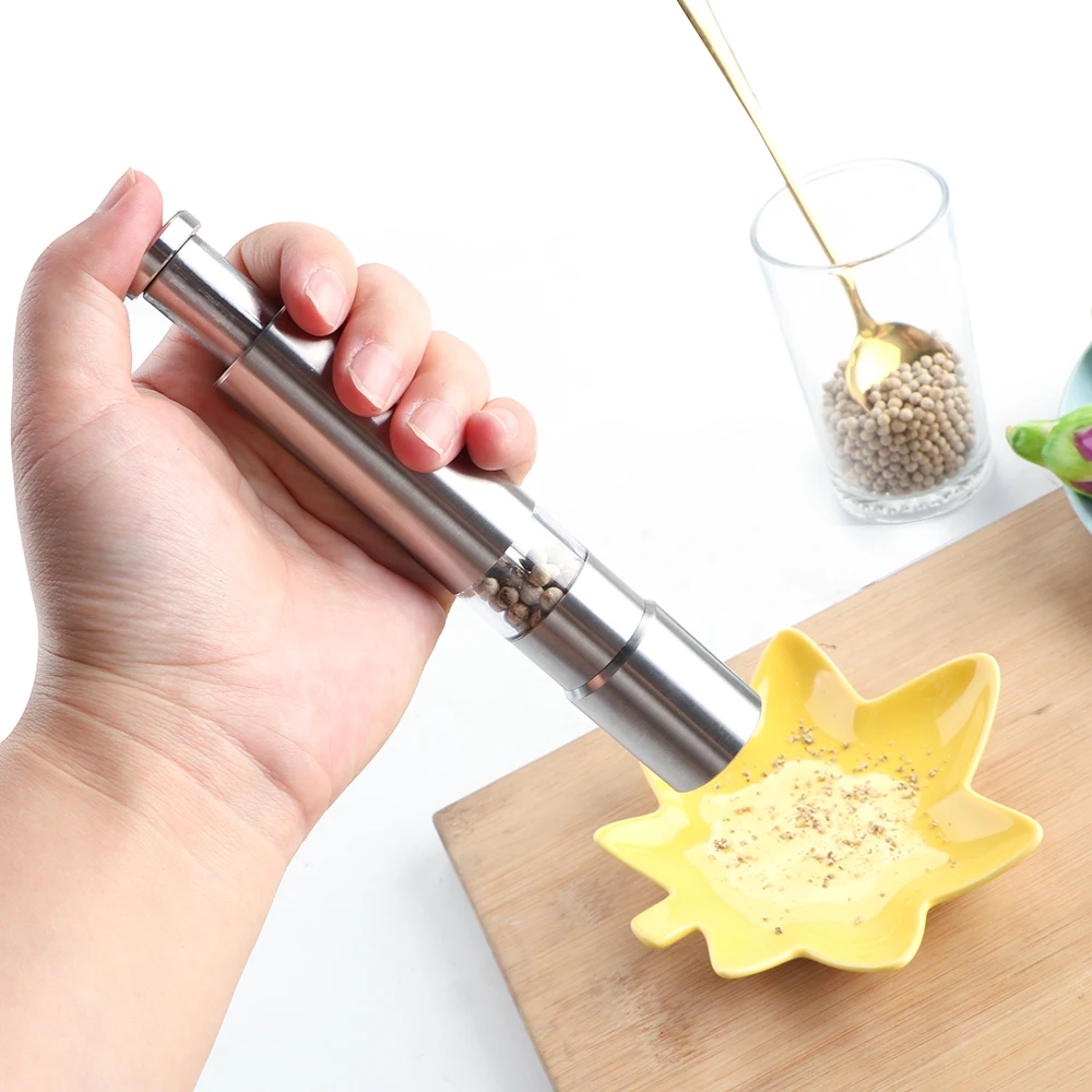 Home Kitchen Tool Salt Pepper Spice Sauce Grinder Seasoning Grinding Manual Stainless Steel Pepper Mill Kitchen Accessories