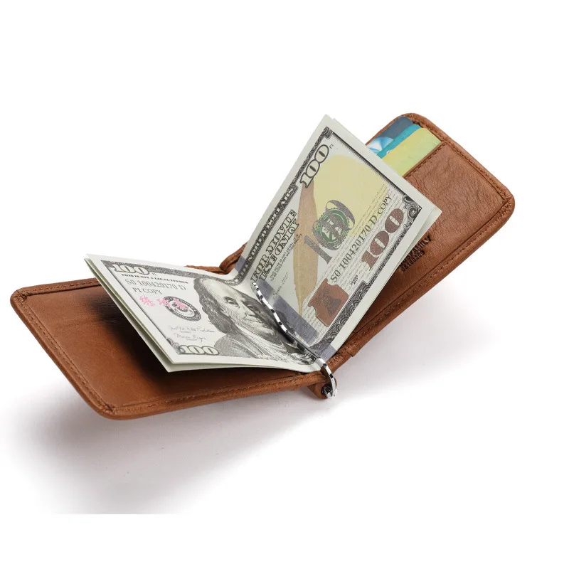 RFID Minimalist Wallet for Men Front Pocket Slim Credit Card Holder Real Leather